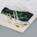 Metallic Square Halo Hoop Earrings - MLYH140
