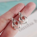 Two Hoops Wrapped Drop Earrings - MLYH141