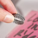 Vintage Oval Beads Line Open Ring - MLYH144