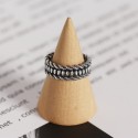 Vintage Oval Beads Line Open Ring - MLYH144