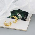 Metallic Four Point Star Stud Earrings - MLYH154