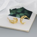 Metallic Four Point Star Stud Earrings - MLYH154