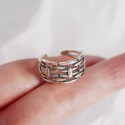 Double Chain Texture Open Ring - MLYH160