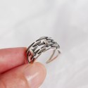 Double Chain Texture Open Ring - MLYH160