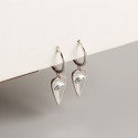 Elegant Evil Eye Heart Dangle Earrings - MLYH164