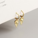 Elegant Evil Eye Heart Dangle Earrings - MLYH164