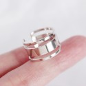 Three-layer Glossy Line Open Ring - MLYH165