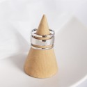 Three-layer Glossy Line Open Ring - MLYH165