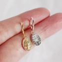 Virgin Mary Coin Dangle Earrings - MLYH166