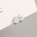 Sparkling Flower Hoop Earrings - MLYH171