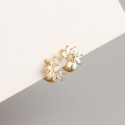 Sparkling Flower Hoop Earrings - MLYH171