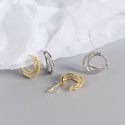 Pave Three Rings Hoop Earrings - MLYH172
