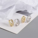 Pave Three Rings Hoop Earrings - MLYH172