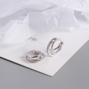 Pave Three Rings Hoop Earrings - MLYH172