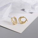 Pave Three Rings Hoop Earrings - MLYH172