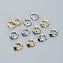 Casual Solitaire Gemstone Hoop Earrings - MLYH173