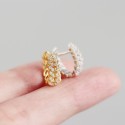 Sparkling Leaf Hoop Earrings - MLYH174