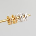 Sparkling Leaf Hoop Earrings - MLYH174