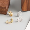 Sparkling Leaf Hoop Earrings - MLYH174