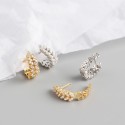 Sparkling Leaf Hoop Earrings - MLYH174