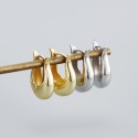Metallic Style U-shaped Hoop Earrings - MLYH185
