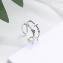Double Layer Moon and Star Open Ring - MLYH186