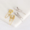 Tassel Chain Beaded Hoop Earrings - MLYH187