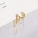 Tassel Chain Beaded Hoop Earrings - MLYH187