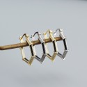 Metallic Hexagon Hoop Earrings - MLYH189