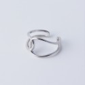 Minimalist Cross Line Open Ring - MLYH194