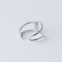 Minimalist Cross Line Open Ring - MLYH194