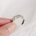 Chessboard and Smiley Emoji Open Ring - MLYH199