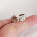 Chessboard and Smiley Emoji Open Ring - MLYH199