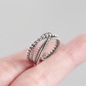 Vintage Beaded Cross Open Ring - MLYH200