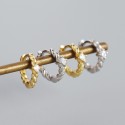 Twisted Textured Solitaire Hoop Earrings - MLYH204