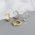 Twisted Textured Solitaire Hoop Earrings - MLYH204