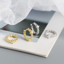 Twisted Textured Solitaire Hoop Earrings - MLYH204
