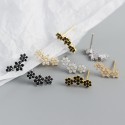 Sparkling Five Petals Flowers Stud Earrings - MLYH206