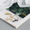 Sparkling Five Petals Flowers Stud Earrings - MLYH206