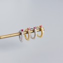 Sparkling Gem Row Hoop Earrings - MLYH207