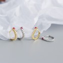 Sparkling Gem Row Hoop Earrings - MLYH207