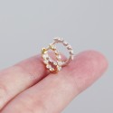 Elegant Beaded Gem Hoop Earrings - MLYH208