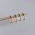 Elegant Beaded Gem Hoop Earrings - MLYH208