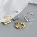 Metallic Twisted Hoop Earrings - MLYH211
