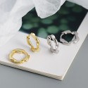 Metallic Twisted Hoop Earrings - MLYH211