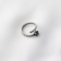 Vintage Chain and Square Gem Open Ring - MLYH216
