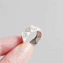 Triangular Cut Emoji Open Ring - MLYH218