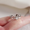 Chain and Smiley Emoji Open Ring - MLYH223