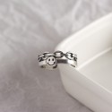 Chain and Smiley Emoji Open Ring - MLYH223