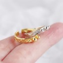 Beads and Foil Textured Open Ring - MLYH230